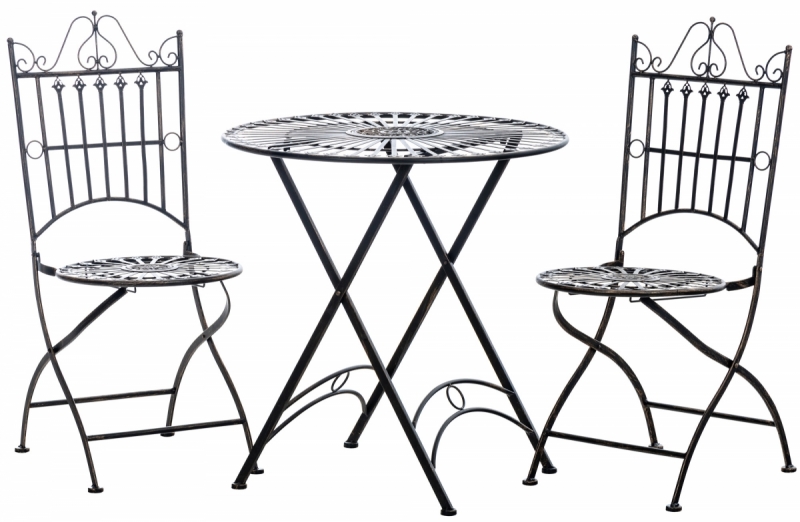 Súprava kovových stoličiek a stola Tegal (SET 2+1)  - Bronzová