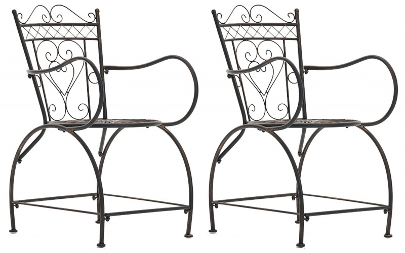 Kovová stolička Sheela s područkami (SET 2 ks) - Bronzová