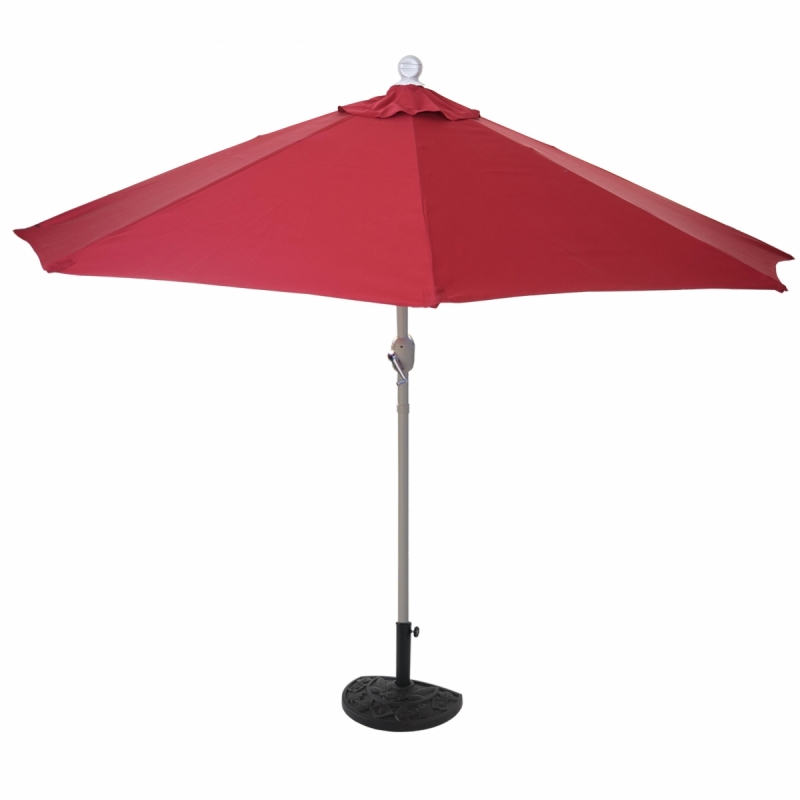 Slnečník polkruh Parla 270 cm so stojanom - polyester/hliník - bordová 