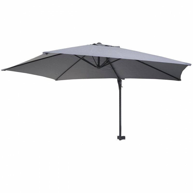 Nástenný slnečník Casoria 3 m polyester hliník/oceľ - sivá