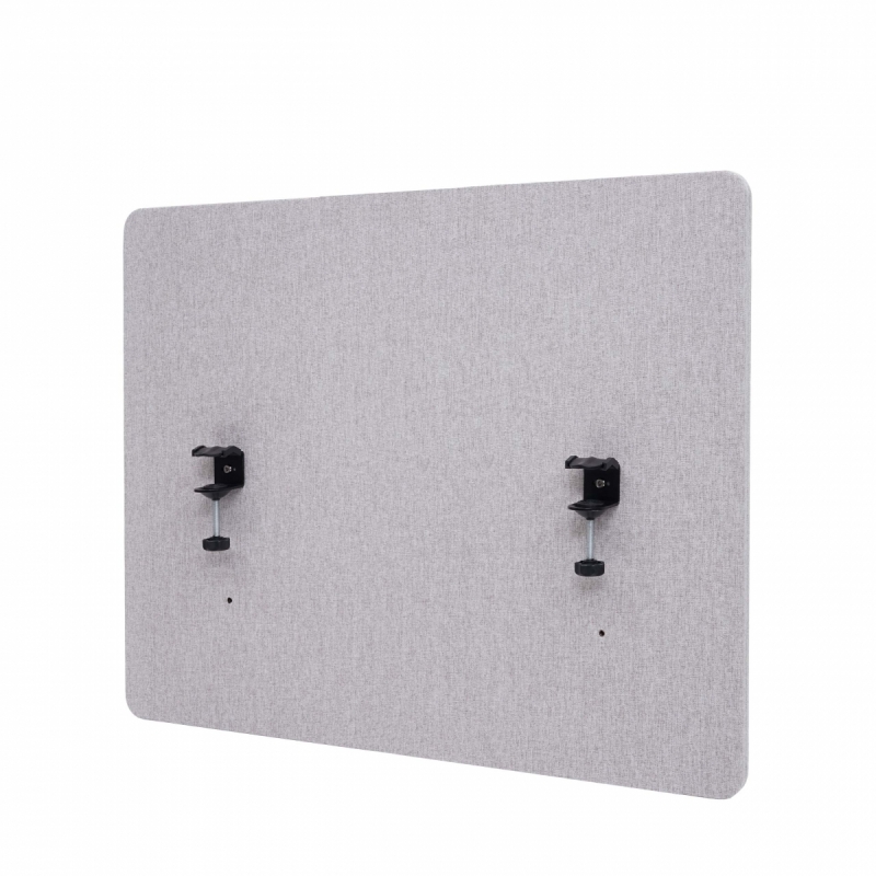 Akustický panel na stôl HWC-G75 - dvojstenná látka/textil - 60x75cm - sivá