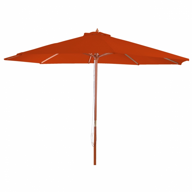 Slnečník Florida Ø 3,5m - polyester/drevo - terakota