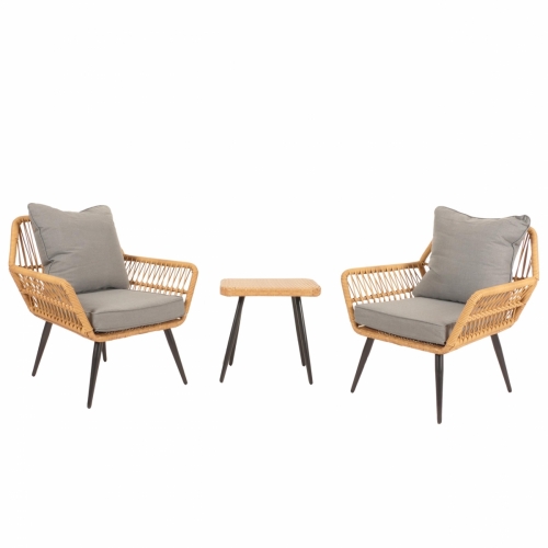 Záhradná súprava stoličiek a stolíka HWC-N34 - tmavo sivá