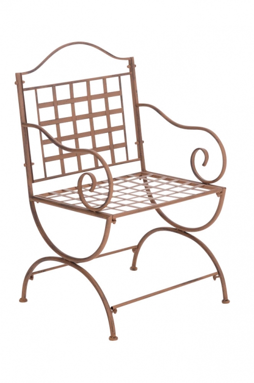Kovová stolička Lotta s područkami - Hnedá antik