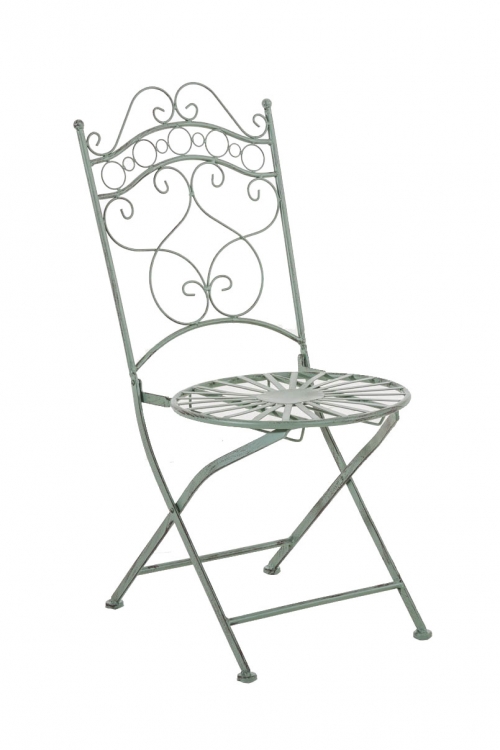Kovová stolička skladacia GS11174635 - Zelená antik