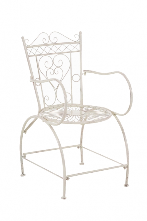 Kovová stolička Sheela s područkami - Krémová antik
