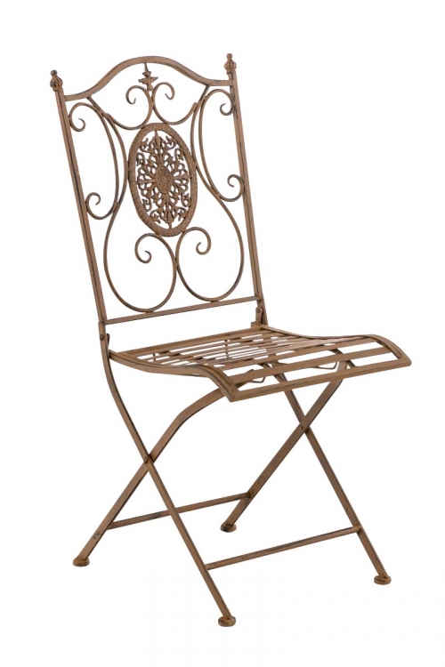 Kovová stolička Sibell - Hnedá antik