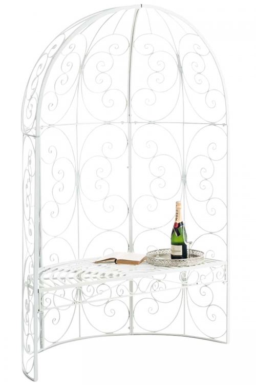 Oblúk na ruže Rosie s lavičkami - Biela