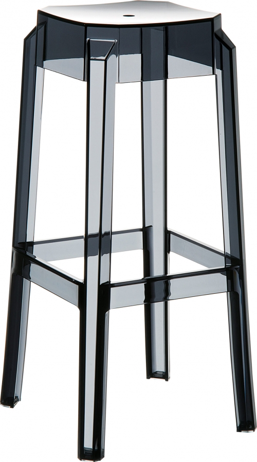 Plastová barová stolička FOX - Čierna transparent