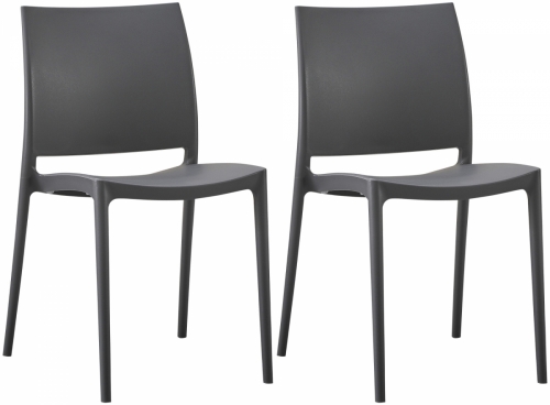 2x Stolička Meton - Tmavo sivá