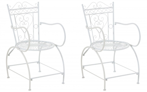 Kovová stolička Sheela s područkami (SET 2 ks) - Biela