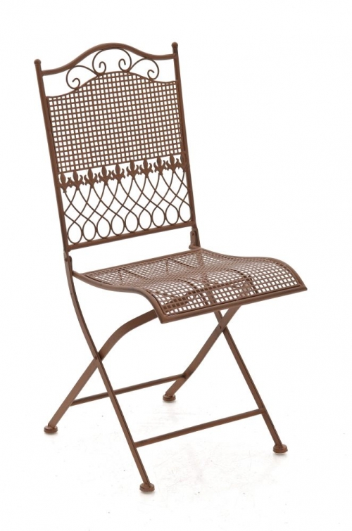 Kovová skladacia stolička Kiran - Hnedá antik