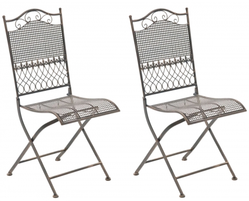 Kovová skladacia stolička Kiran (SET 2 ks) - Bronzová