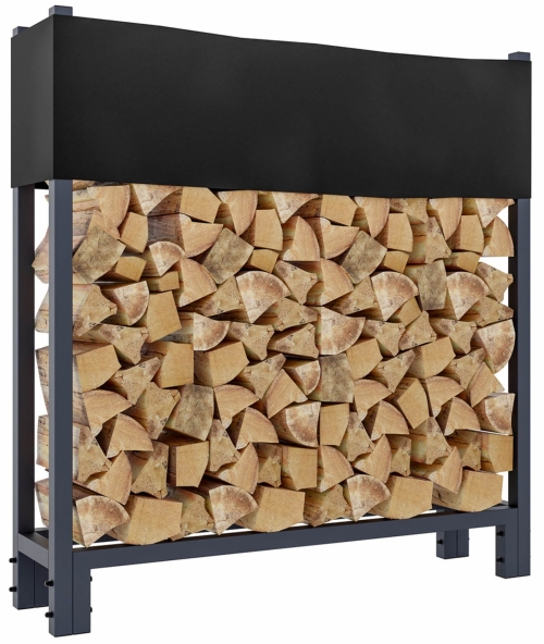 Stojan na drevo Martin S s plachtou - 25x110x115 cm, oceľ antracit