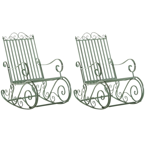 Kovové hojdacie kreslo Smile (SET 2 ks) - Zelená antik