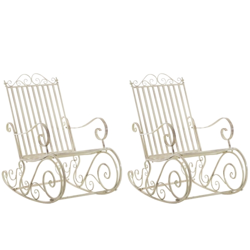 Kovové hojdacie kreslo Smile (SET 2 ks) - Krémová antik