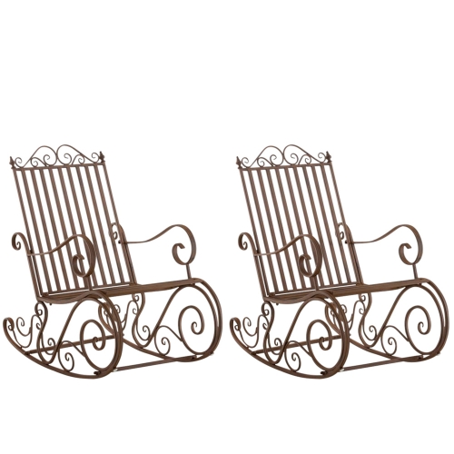 Kovové hojdacie kreslo Smile (SET 2 ks) - Hnedá antik