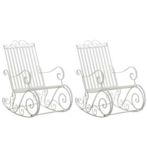 Kovové hojdacie kreslo Smile (SET 2 ks) - Biela