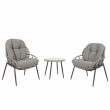 Súprava 2 kresielok a stolíka HWC-N33 - sivá, čalúnenie tmavosivá
