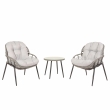 Súprava 2 kresielok a stolíka HWC-N33 - sivá, čalúnenie svetlosivá