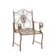 Kovová stolička Punjab s područkami - Hnedá antik