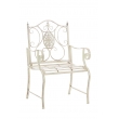 Kovová stolička Punjab s područkami - Krémová antik