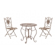 Súprava kovových stoličiek a stola Aldeano (SET 2+1) - Hnedá antik