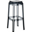 Plastová barová stolička FOX - Čierna transparent