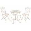 Súprava kovových stoličiek a stola G11784335 (SET 2+1)  - Krémová antik