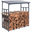 Prístrešok na palivové drevo Ruston XXL ~ 185x70x185 cm, kov antracit