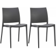 2x Stolička Meton - Tmavo sivá