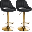 Sada 2 ks barovej stoličky Milet koženka G - zlatá podnož - čierna