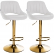 Sada 2 ks barovej stoličky Milet koženka G - zlatá podnož - biela