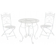 Súprava kovových stoličiek a stola Indra (SET 2+1) - Biela