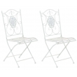 Kovová skladacia stolička Sibell (SET 2 ks) - Biela