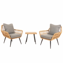 Záhradná súprava stoličiek a stolíka HWC-N34 - tmavo sivá