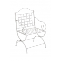 Kovová stolička Lotta s područkami - Biela antik