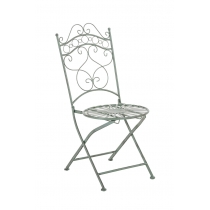 Kovová stolička skladacia Indra - Zelená antik