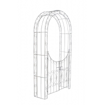 Oblúk na ruže Sima s bránkou - Biela antik