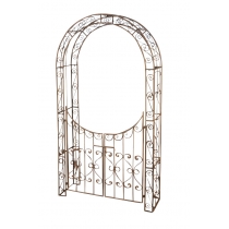 Oblúk na ruže Sima s bránkou - Hnedá antik