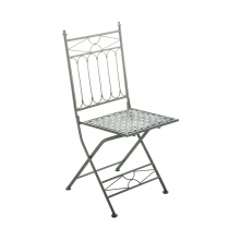 Kovová skladacia stolička Asina - Zelená antik