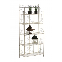 Kovová polica regál Caria - Krémová antik