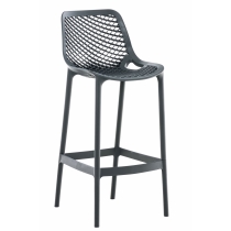 Plastová barová stolička DS10778434 - Tmavo sivá