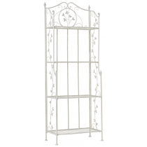 Kovová polica regál Aria - Biela antik