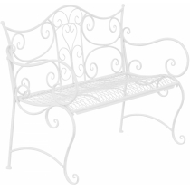 Rustikálna kovová lavička Tar - Biela
