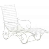 Kovová záhradné lehátko Amiens - Biela antik