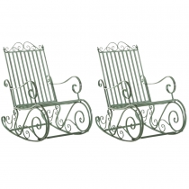 Kovové hojdacie kreslo Smile (SET 2 ks) - Zelená antik