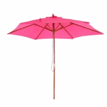 Slnečník Florida Ø 3 m - polyester/drevo - ružová